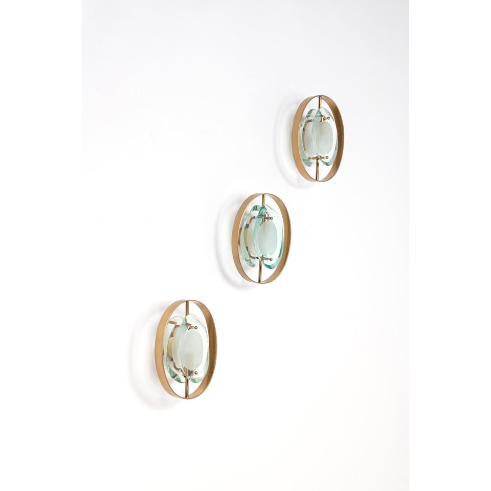 Model 2240 called Micro; Set of three wall lights by Max Ingrand