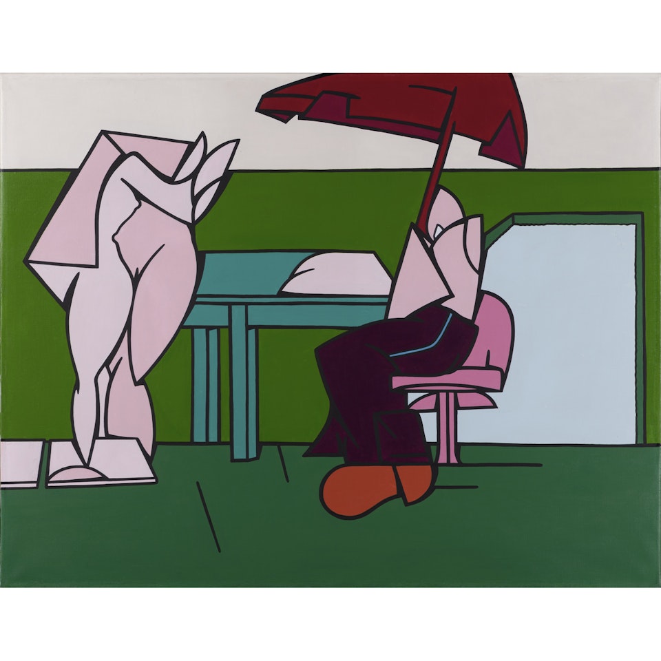 Il Vecchio timido e l"adulterio in piscina by Valerio Adami