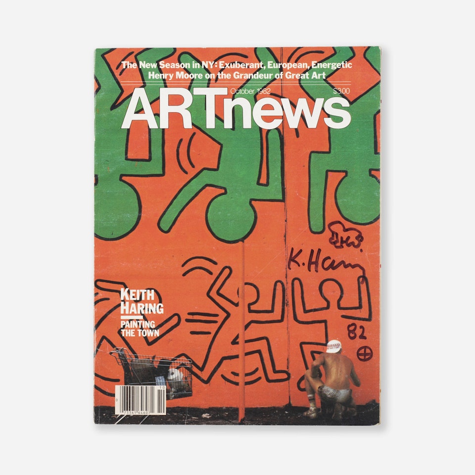 ARTnews with Crawling Baby drawing by Keith Haring