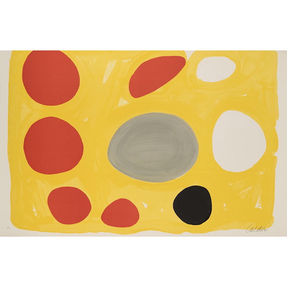 Large yellow background composition by Alexander Calder