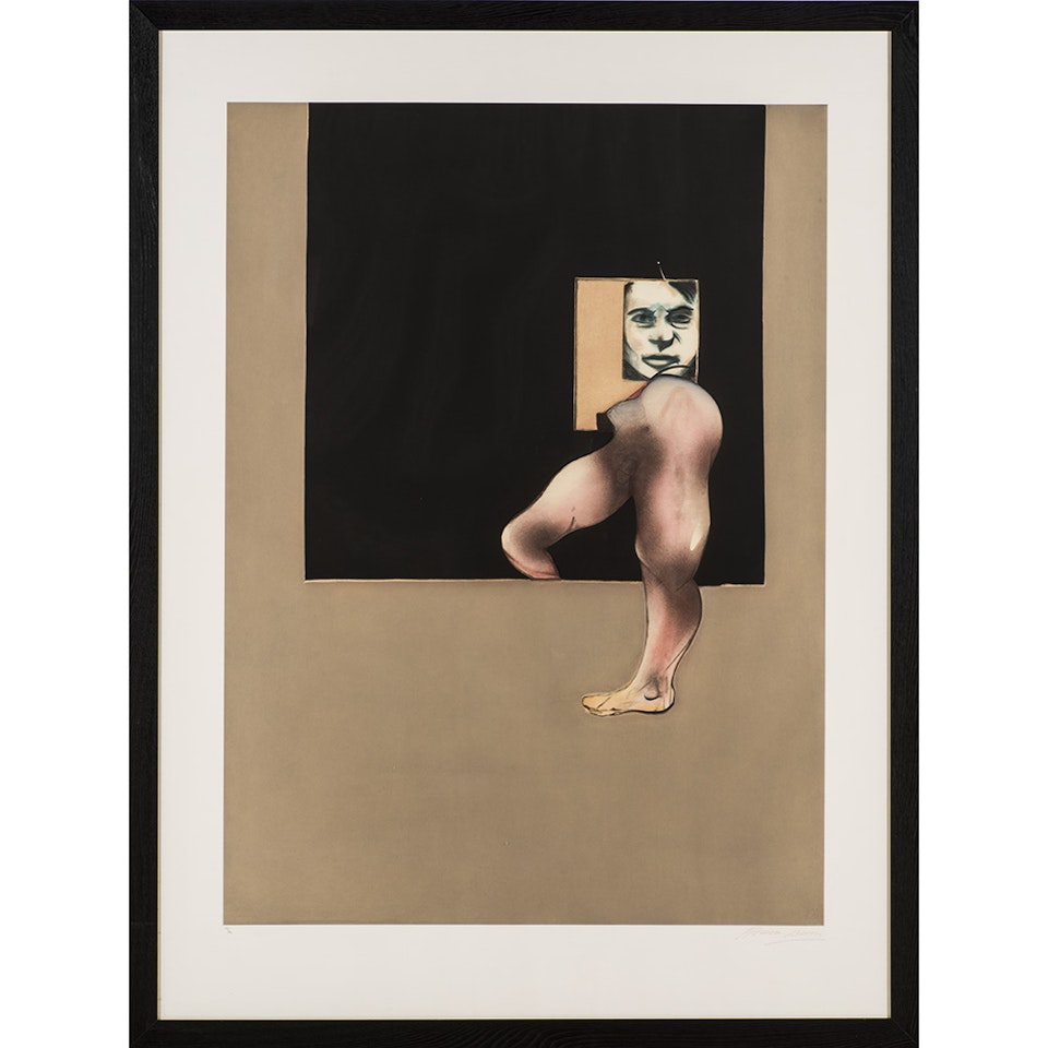 Right panel of the triptych; (self-portrait) by Francis Bacon