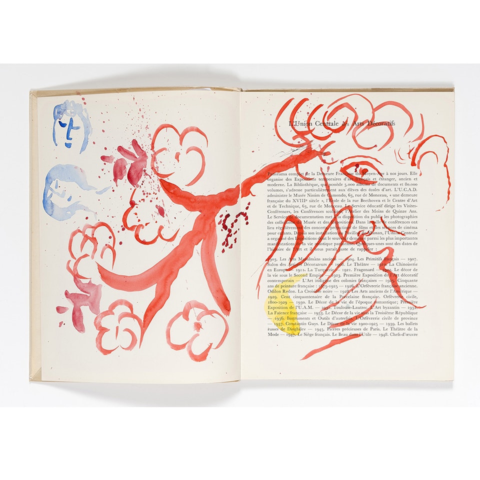 The flowery dream of the red profile and hand by Marc Chagall