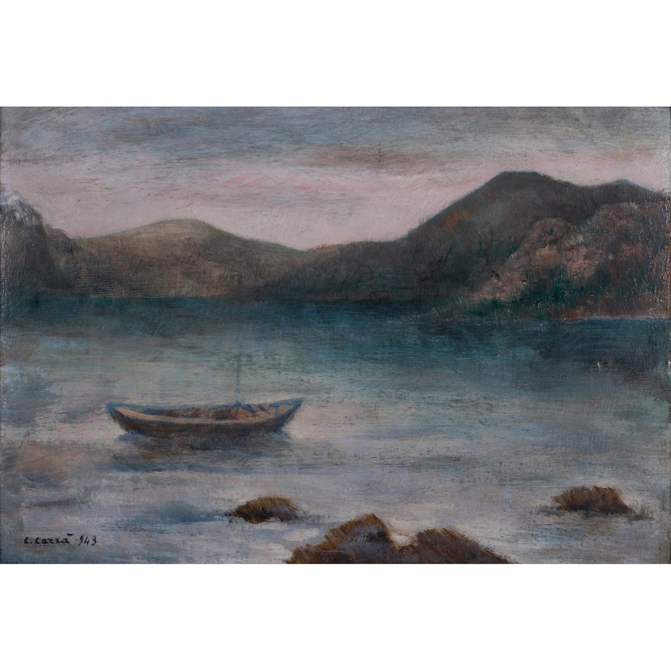 La barca sul lago by Carlo Carra