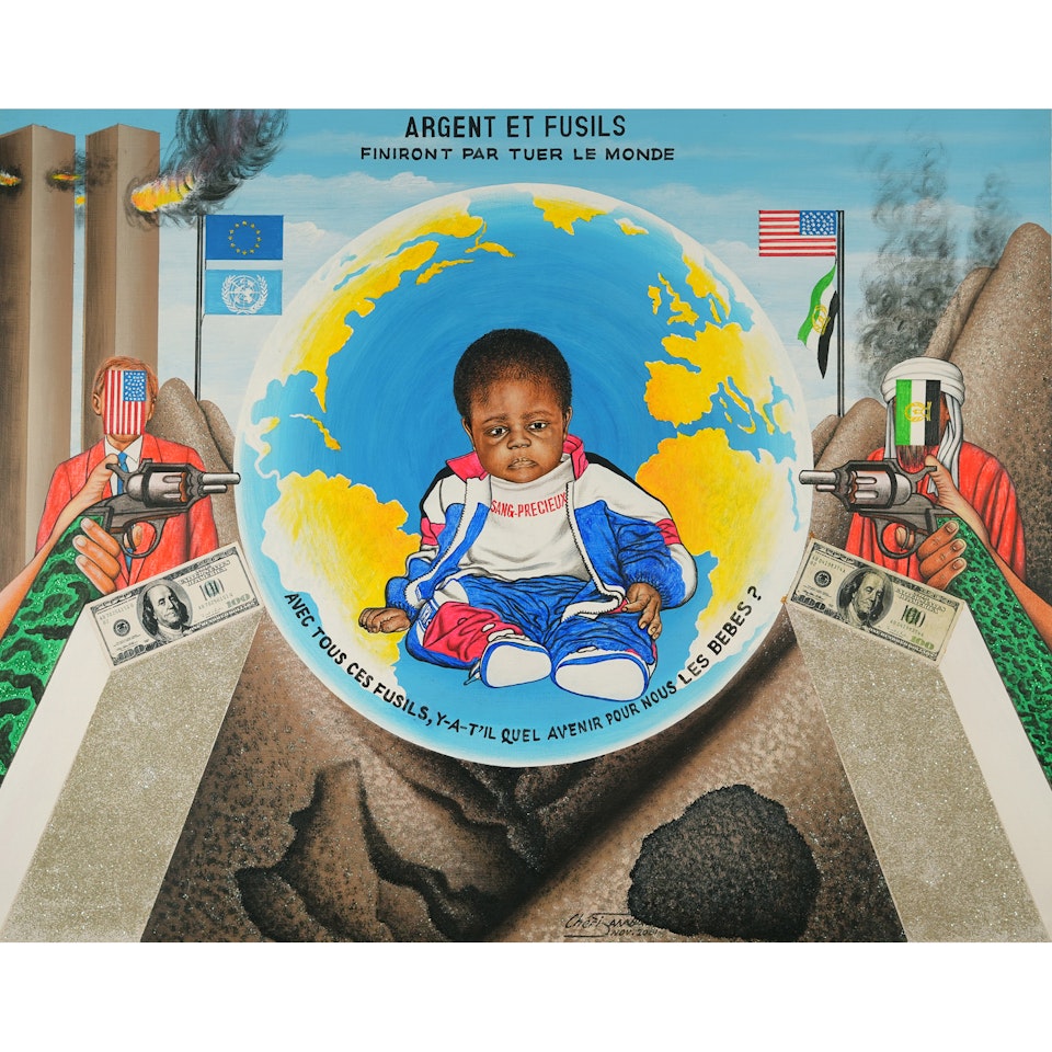 Argent et fusils (Guns and money) by Chéri Samba