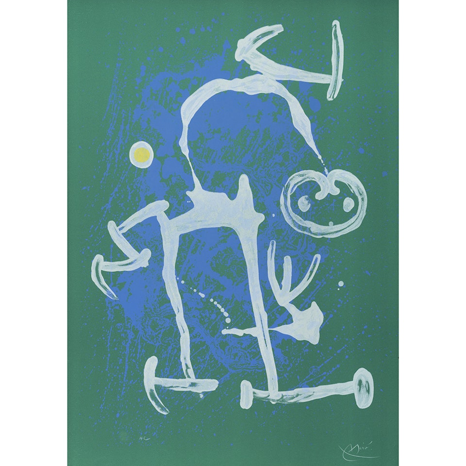 L"illettré bleu et blanc; The illiterate blue and white by Joan Miró