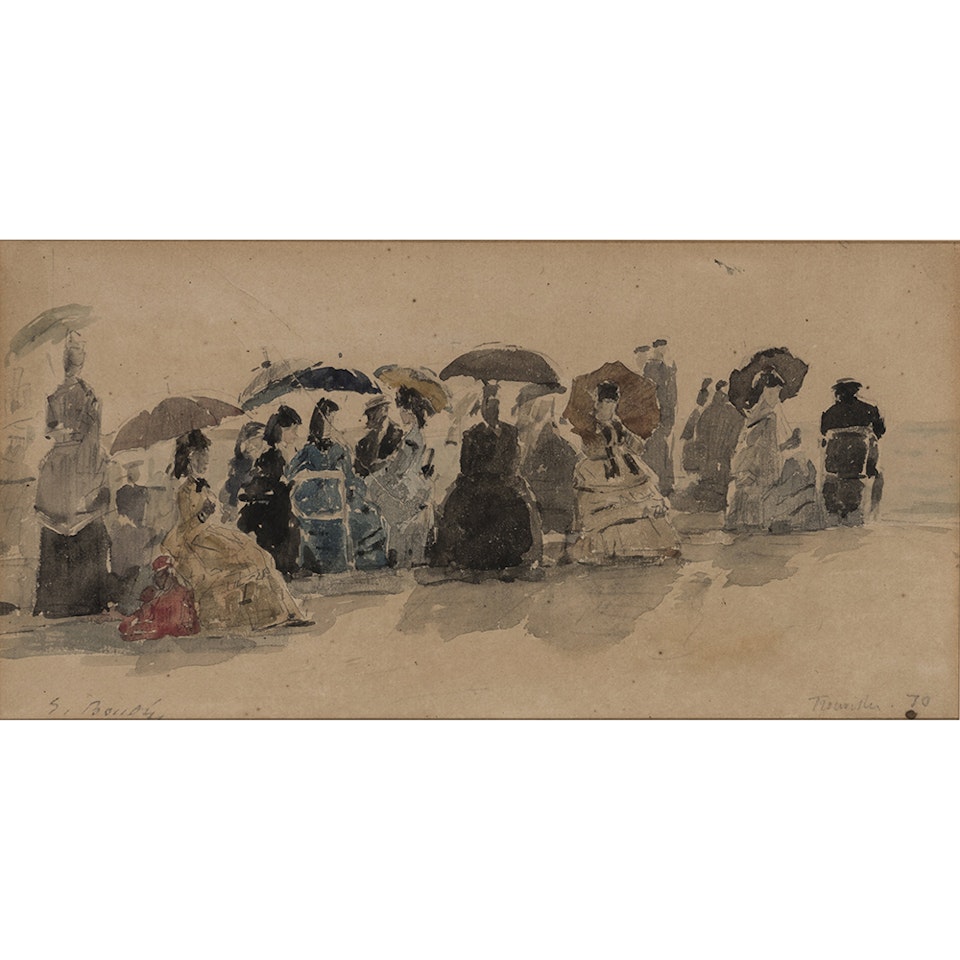 Crinolines on the beach of Trouville by Eugène Boudin
