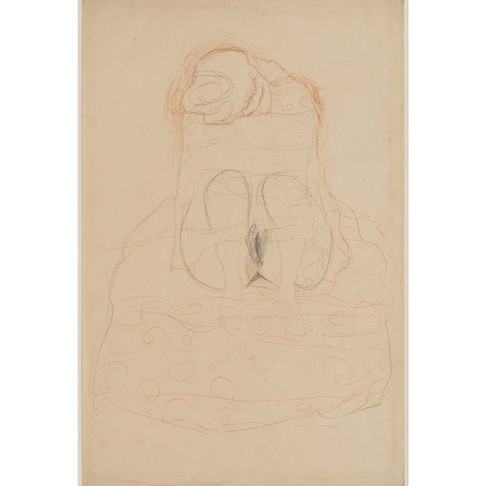 Sitzende mit geraffem Rock by Gustav Klimt