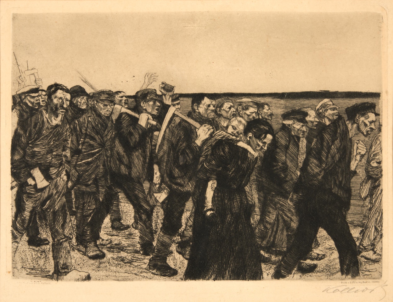 Weberzug (Klipstein 32 iii/iv; Knesebeck 36 iv/v) by Kathe Kollwitz