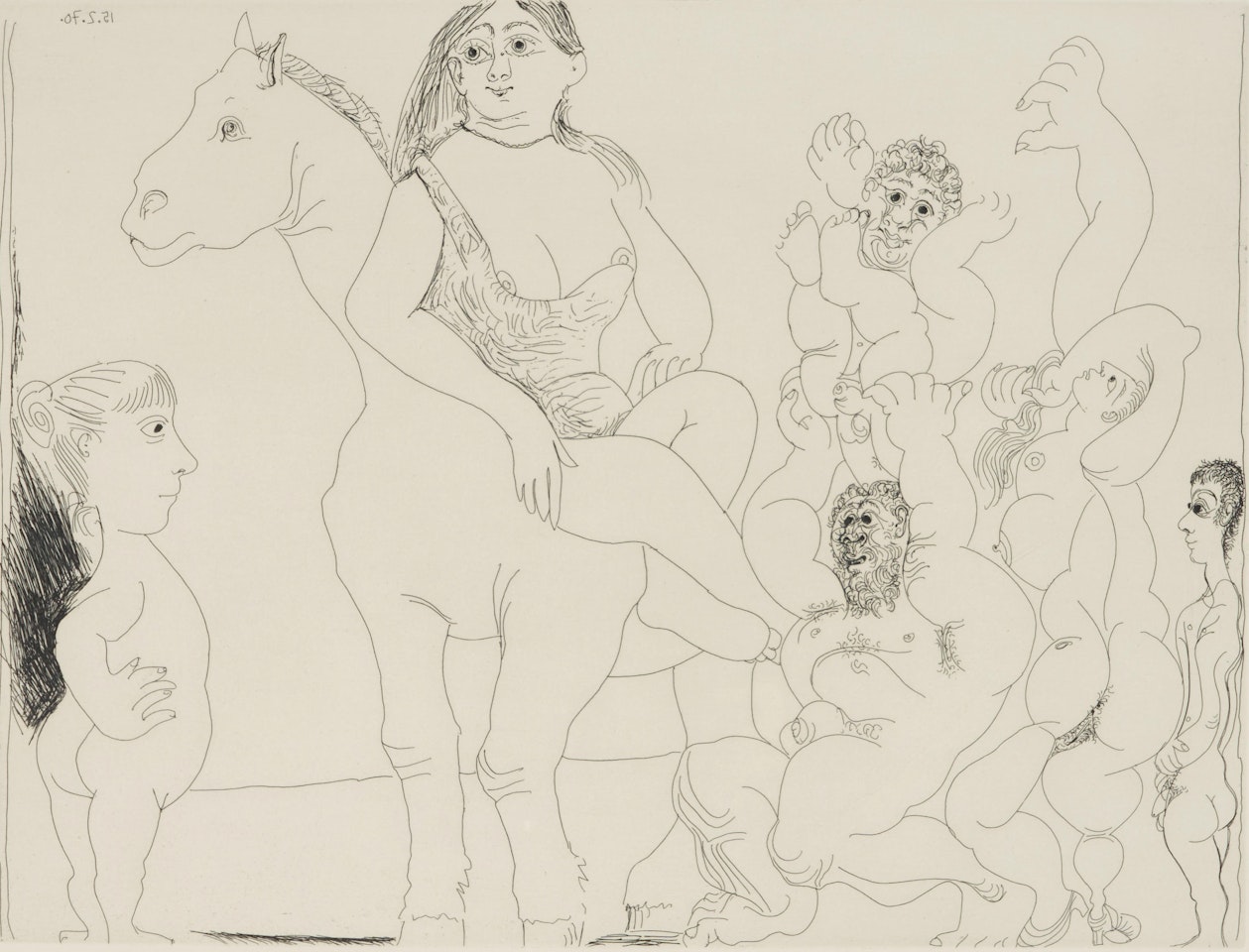 Le cirque de la vie observe, par une petite fille, number 14 from La Serie 156 (Bloch 1869; Baer 1874) by Pablo Picasso