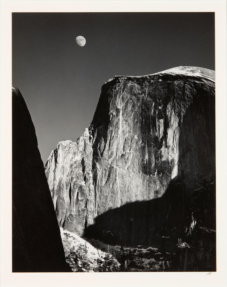 Half Dome and Moon, Yosemite National Park, California by Ansel Adams