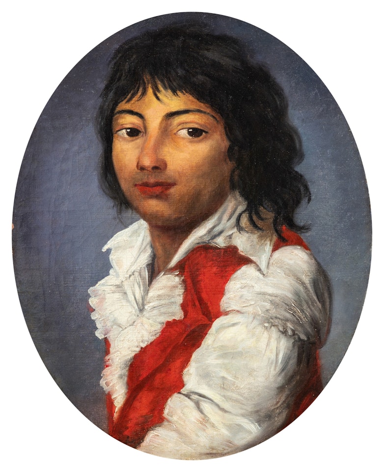 Portrait of a Multi-Ethnic man, half-length by French School