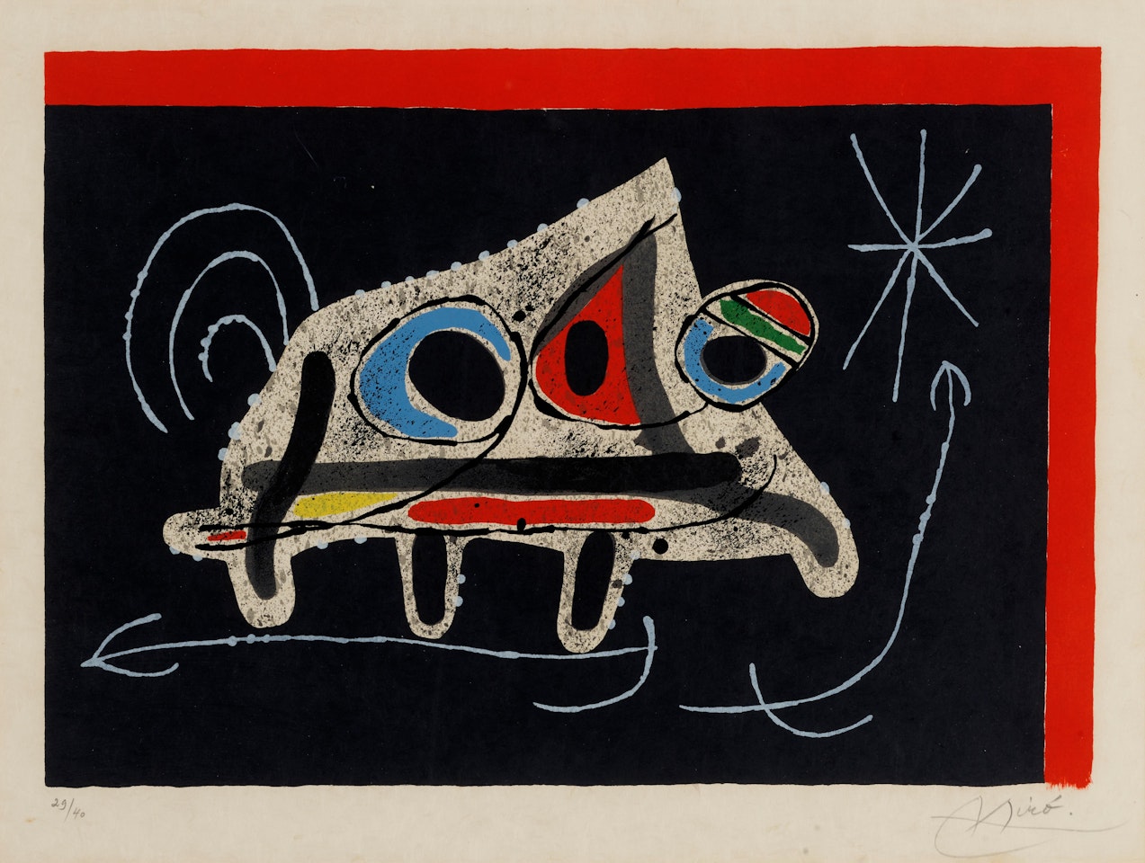 Cover, from Le Lezard aux Plumes d"Or (Mourlot 790, Cramer bk. 148) by Joan Miró