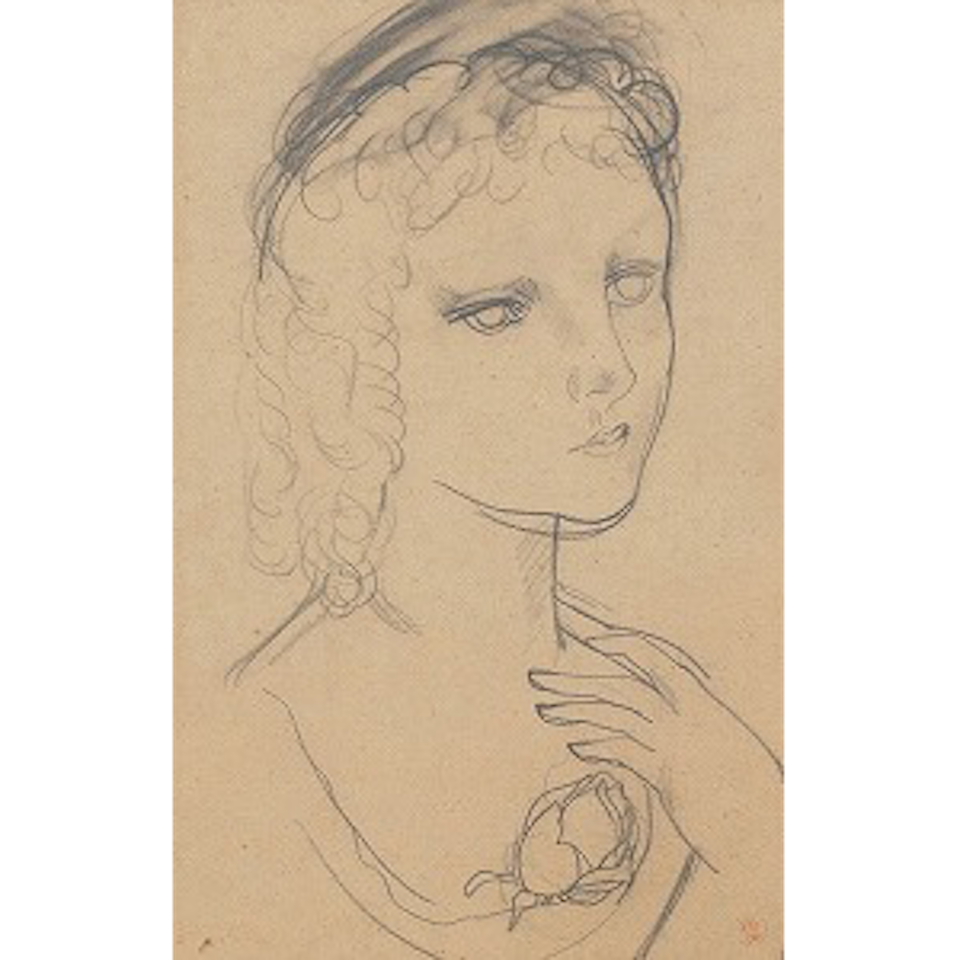 Jeune fille à la rose by Leonard Tsuguharu Foujita