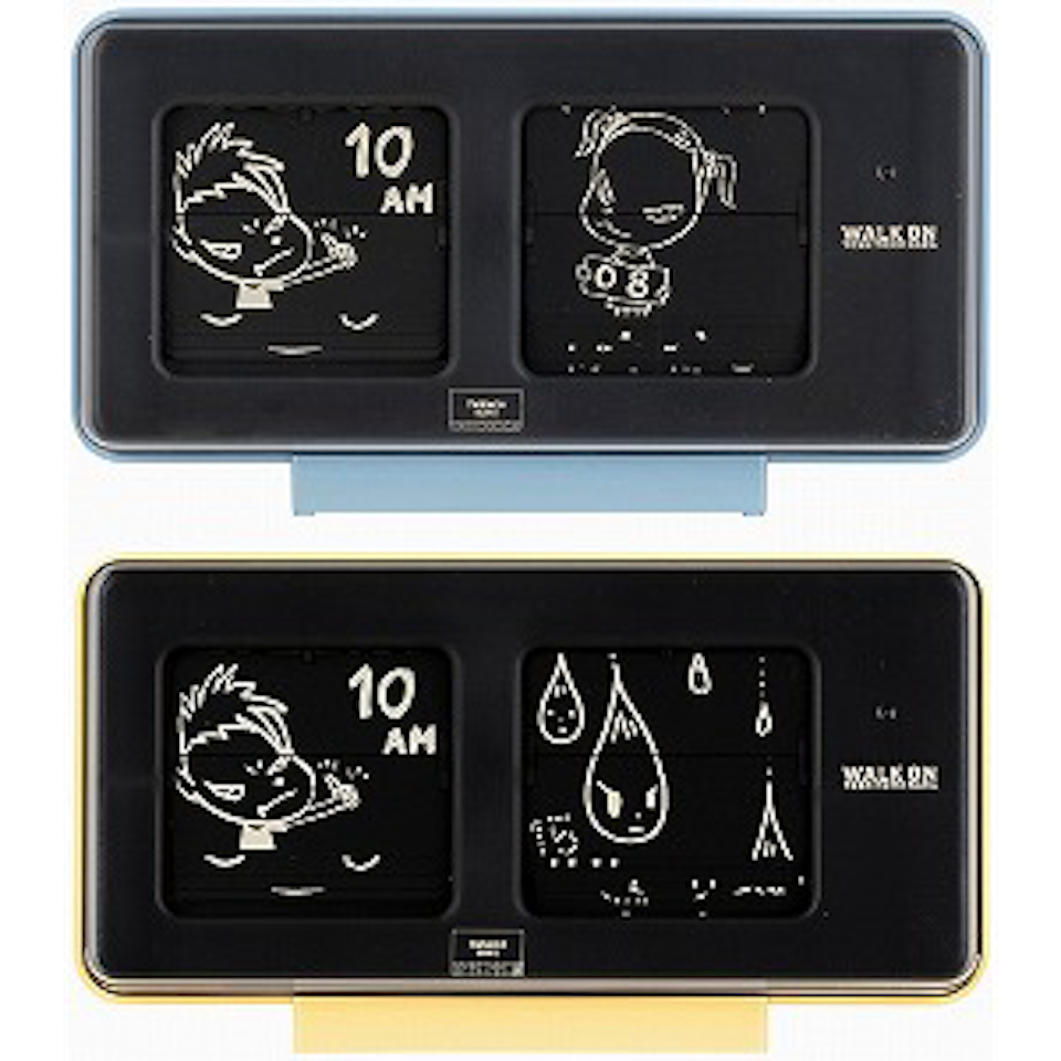 1. Walk on clock (Blue)／2. Walk on clock (Beige) by Yoshitomo Nara
