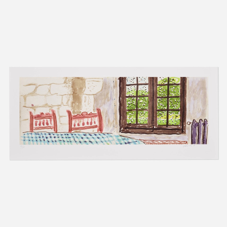 Two Chairs and Rain on Window and 220 for 2020 by David Hockney