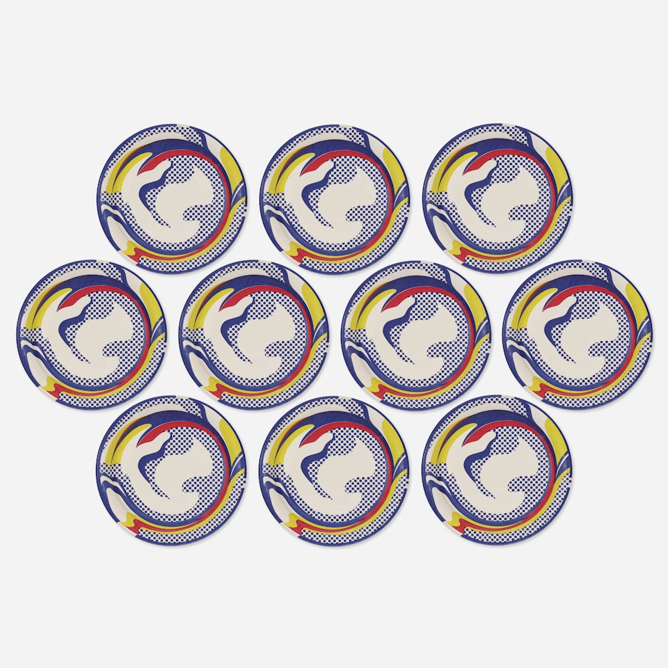 Paper plates, set of ten by Roy Lichtenstein