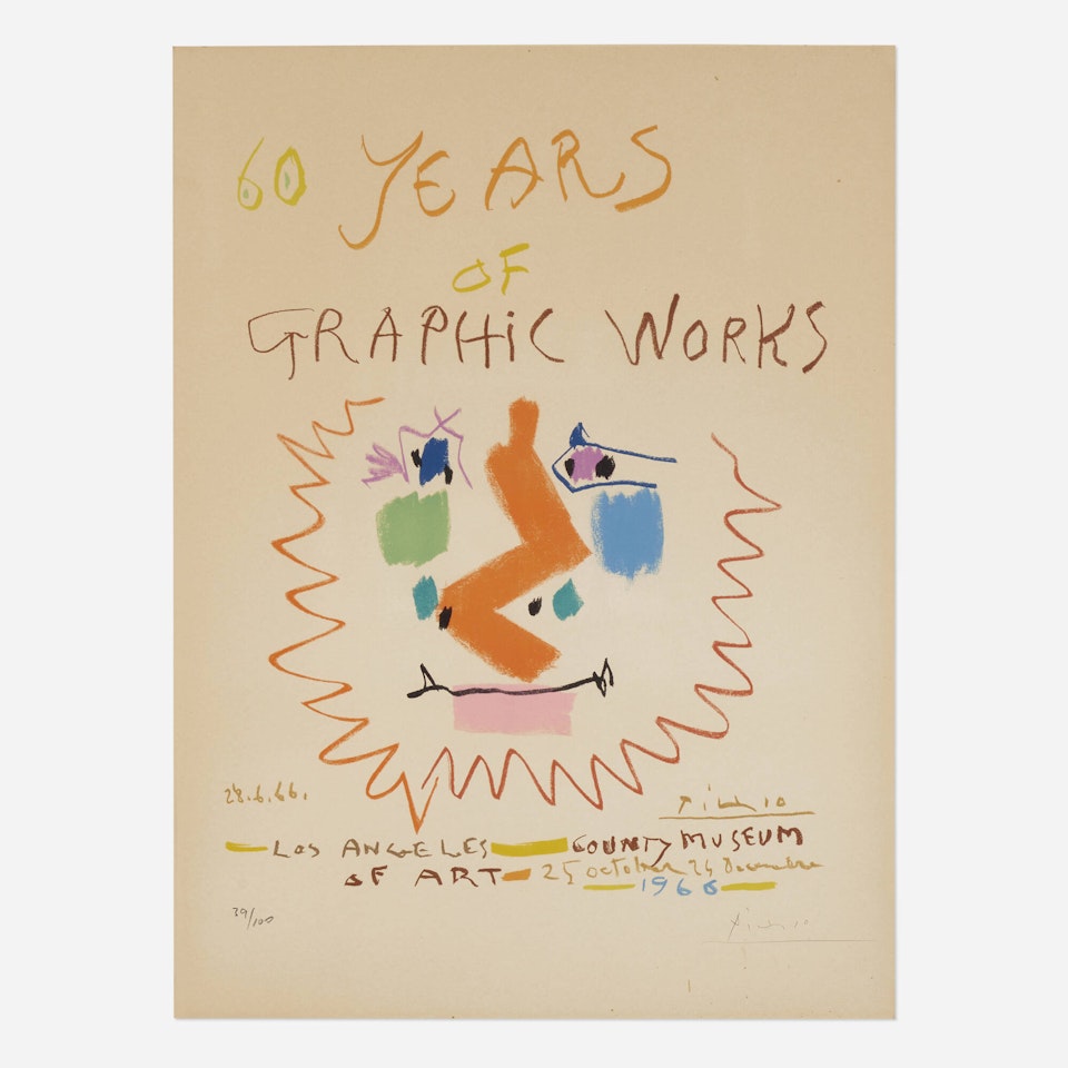 60 Years of Graphic Works exhibition poster by Pablo Picasso