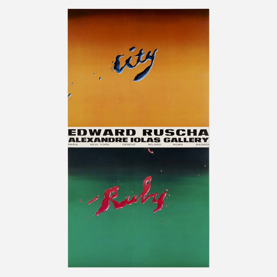 City/Ruby exhibition poster by Ed Ruscha
