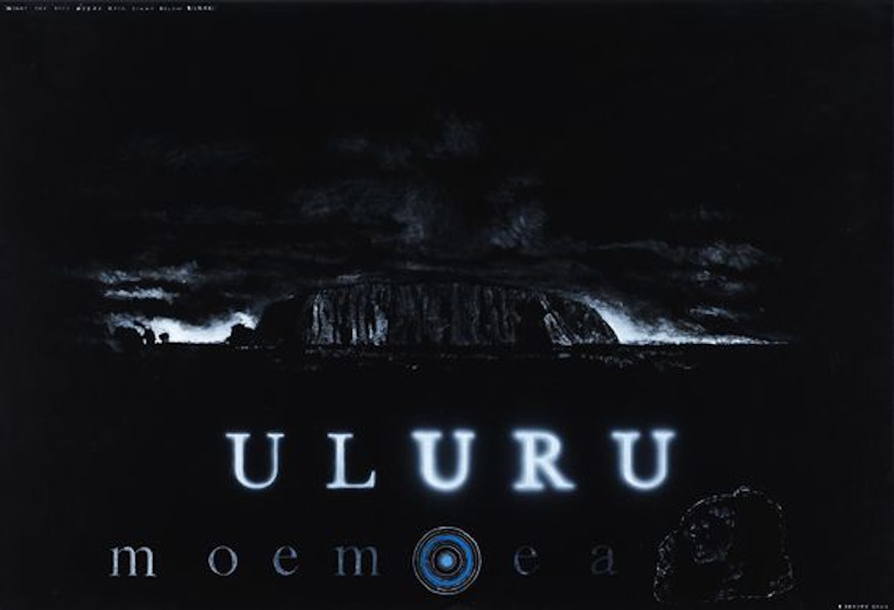 Night Sky over Ayers Rock, Light below Uluru by Shane Cotton