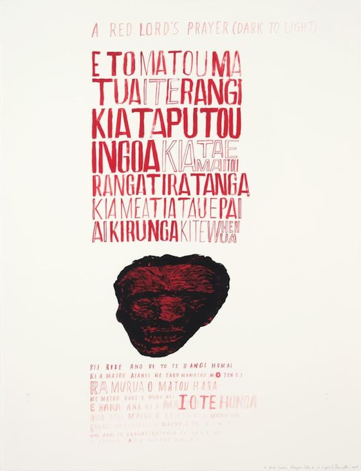 A Red Lord's Prayer (Dark to Light) by Shane Cotton