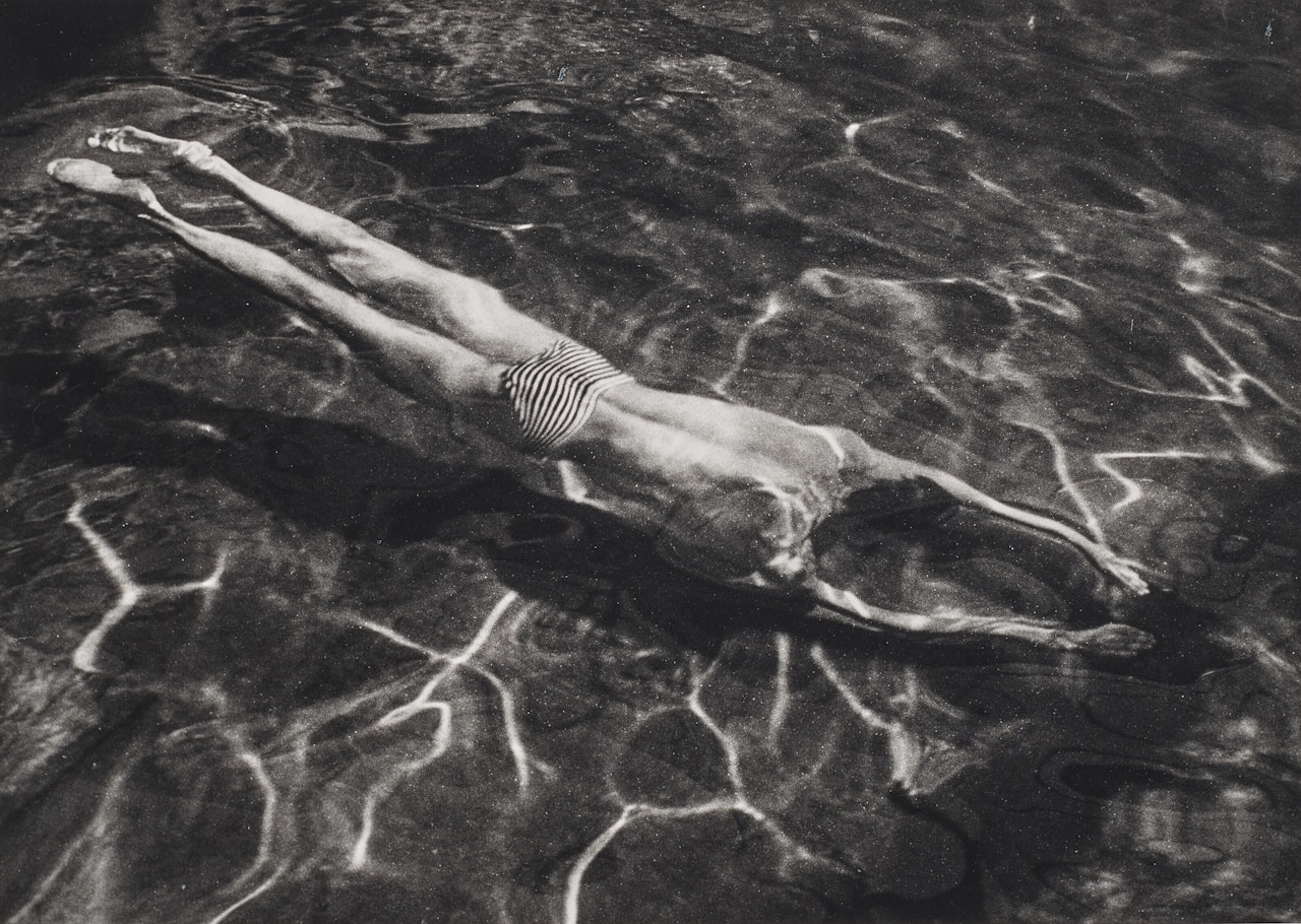 Underwater Swimmer, Esztergom, Hungary by André Kertész