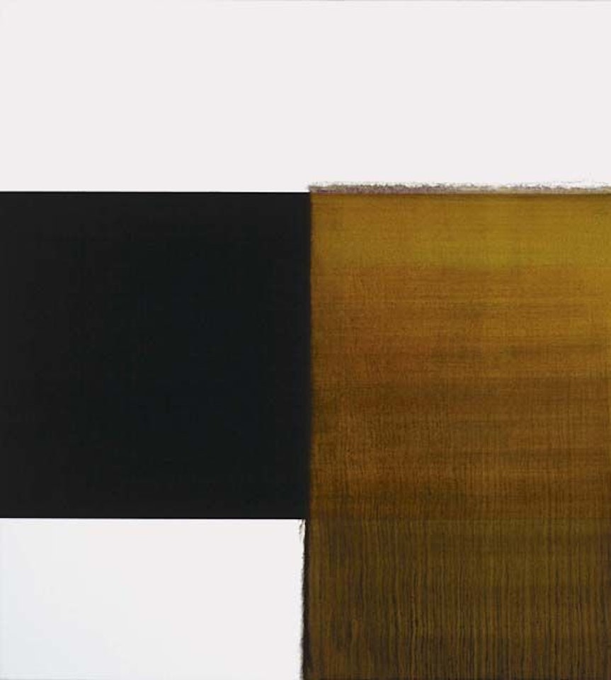 Exposed Painting Red Violet Yellow Oxide Charcoal Black by Callum Innes