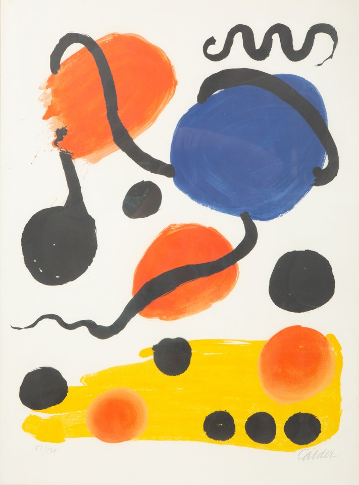 Black, Red and Blue Circles by Alexander Calder