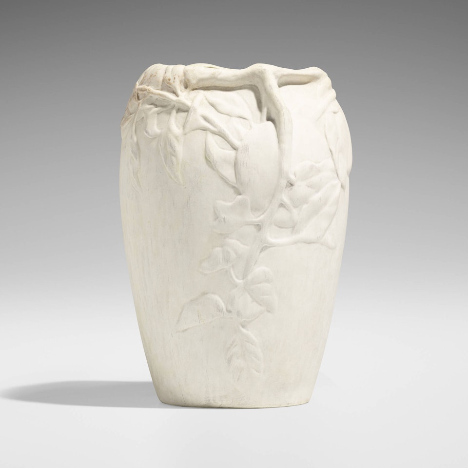 Favrile Pottery vase with apples by Tiffany Studios