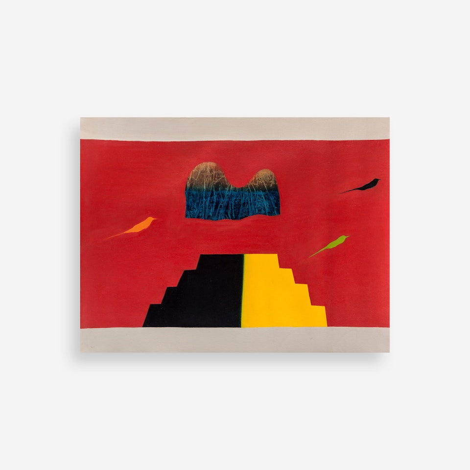 Untitled (Bird, Tree and Mountain) by Jagdish Swaminathan