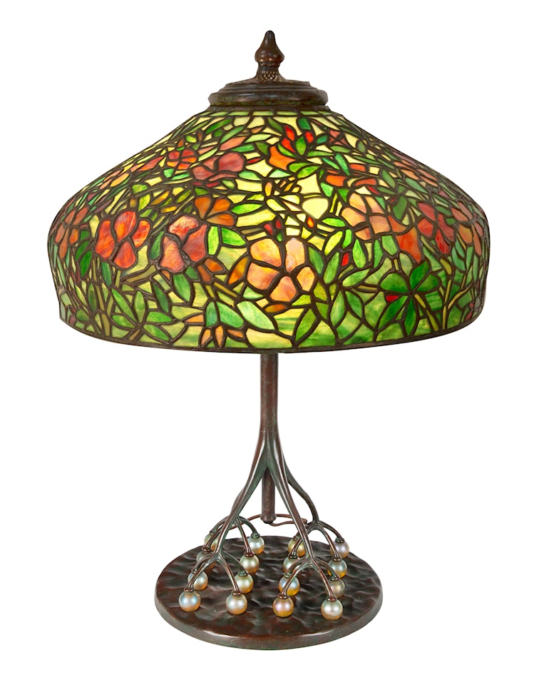 A MODERN TIFFANY STUDIOS STYLE "AZALEA" LAMP by Tiffany Studios