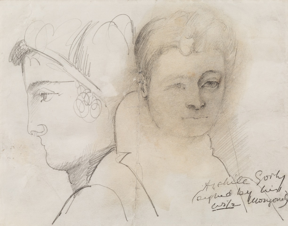 Study of Two Heads by Arshile Gorky