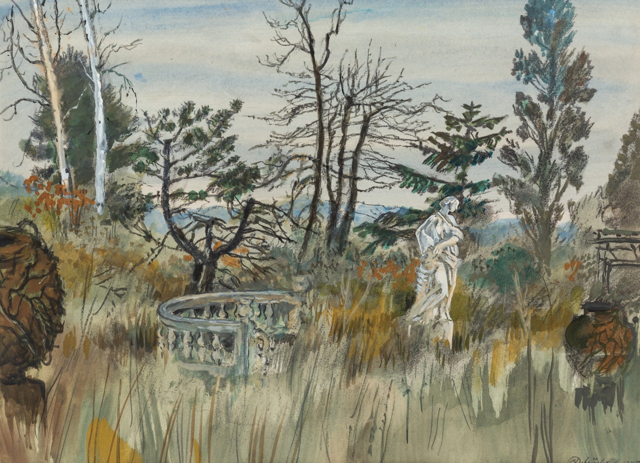 Sculpture Garden by Mstislav Valerianovich Dobuzhinsky