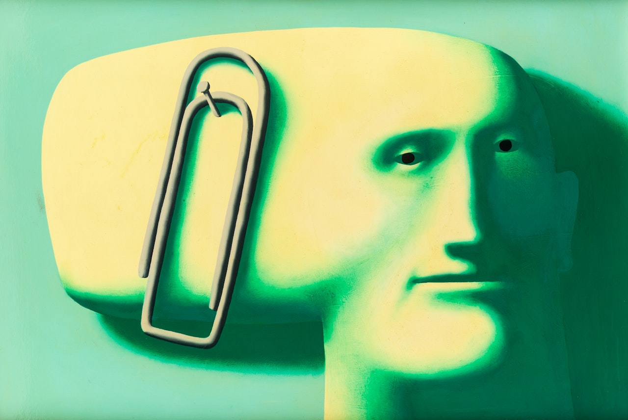 Face with Paperclip by Oleg Tselkov