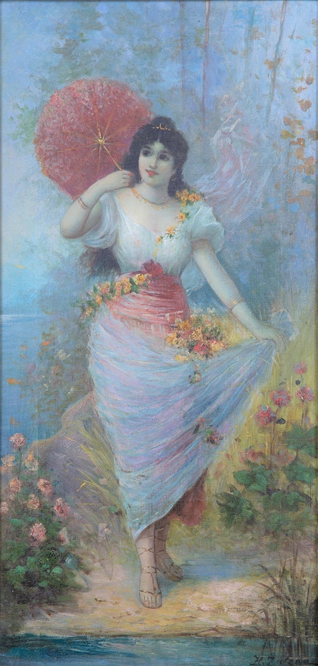 Woman with Parasol by Hans Zatzka