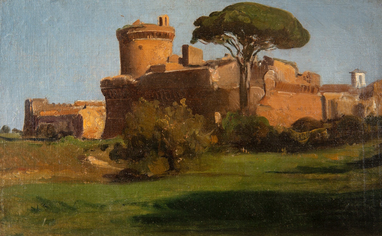 Italian Landscape with Castle by French School