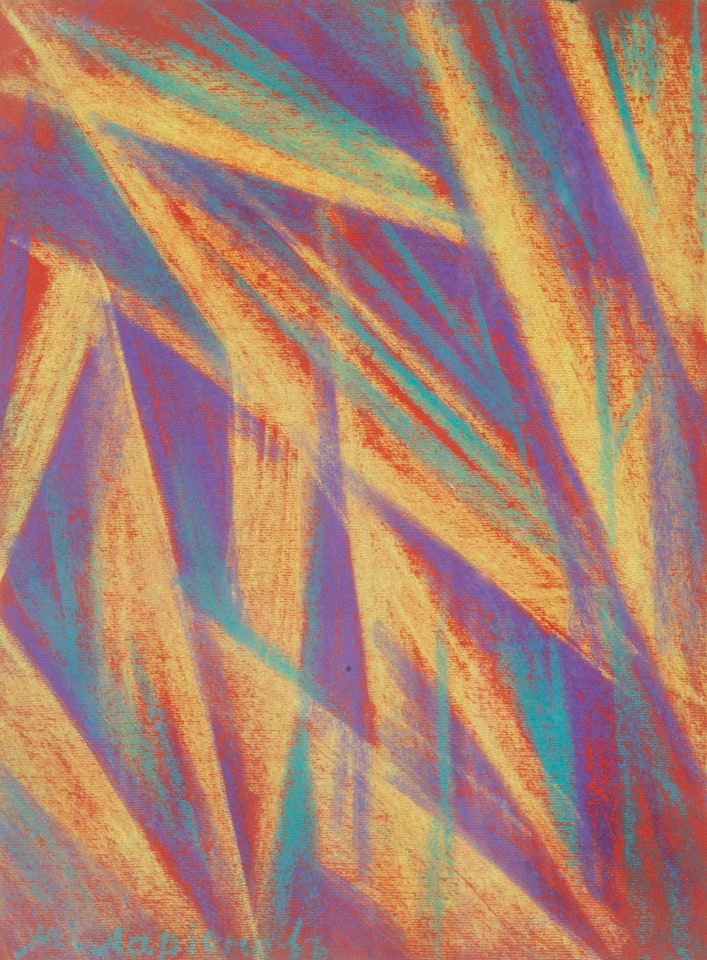 Rayonist Composition in Yellow and Purple by Mikhail Larionov