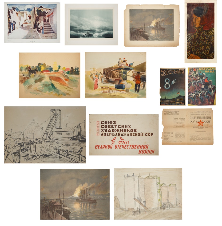 A GROUP OF 20TH CENTURY SOVIET DRAWINGS AND PRINTS by Various Artists