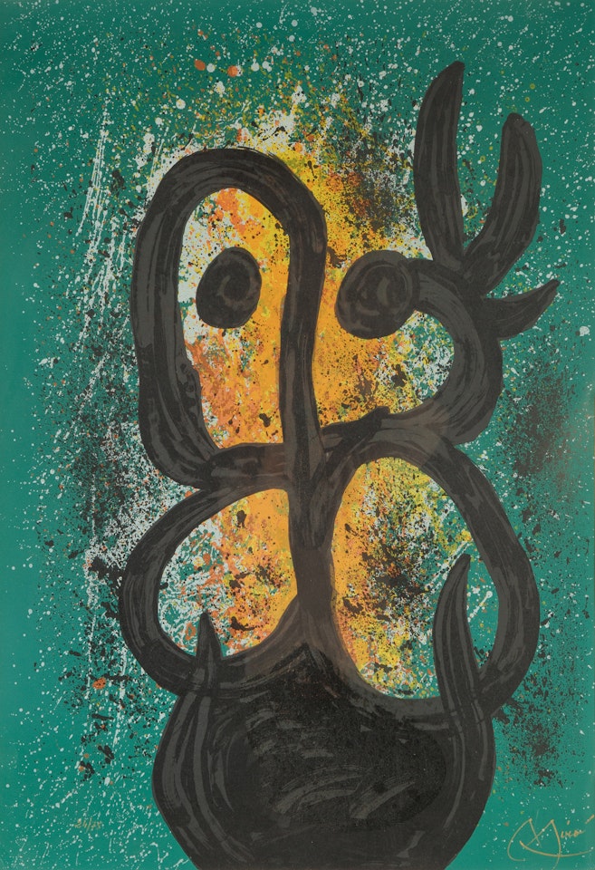 Woman with a Dove by Joan Miró
