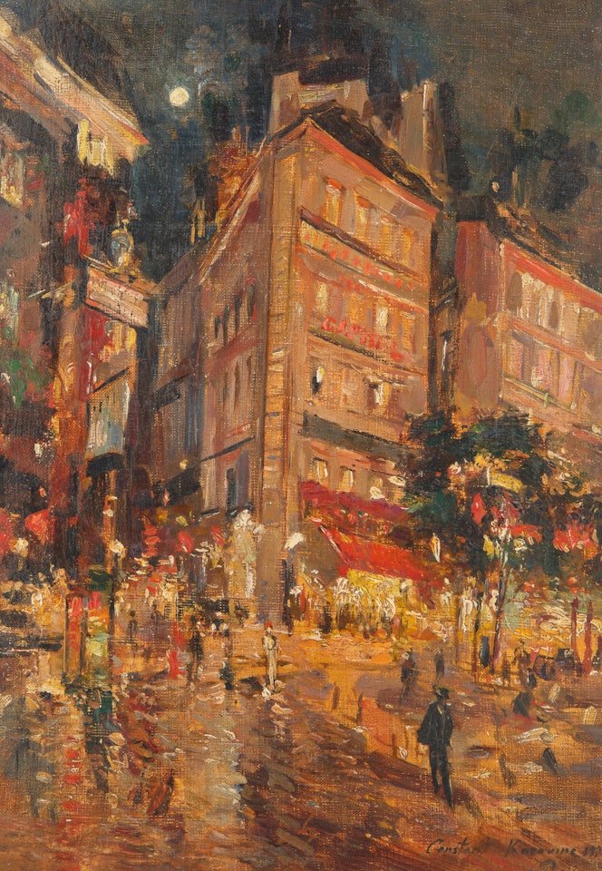 Parisian Street at Night by Konstantin Alekseevich Korovin