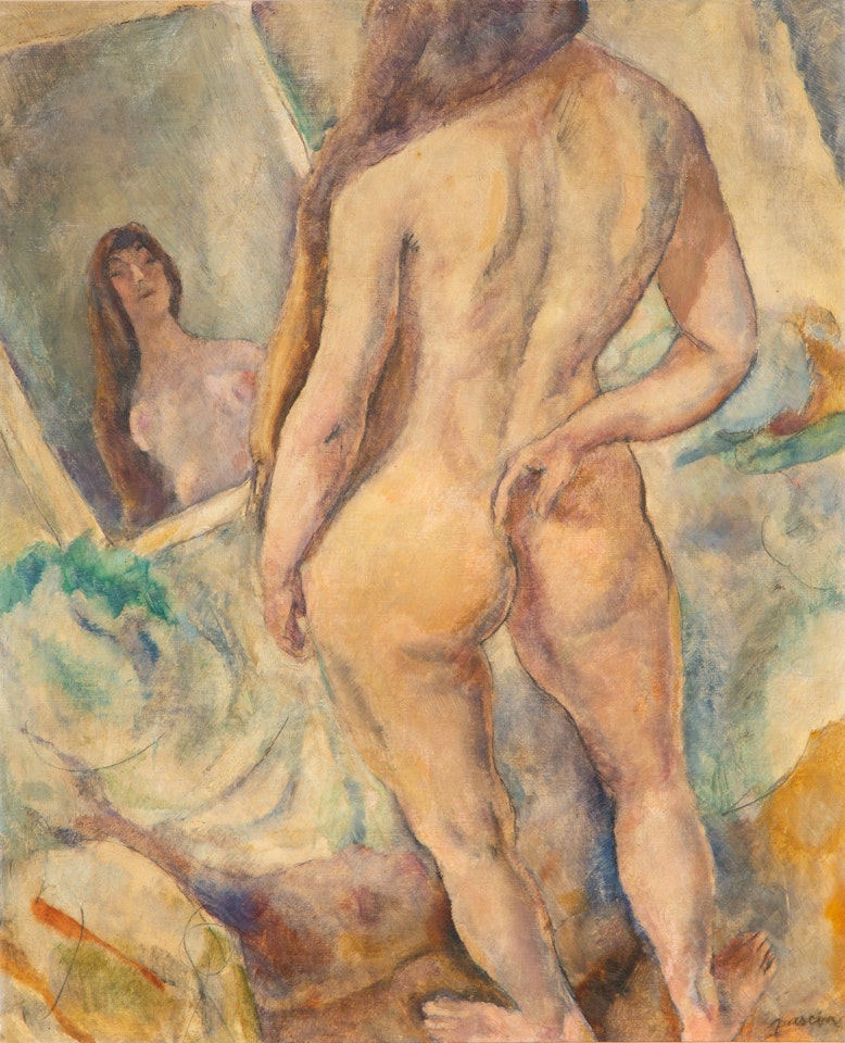 Naked in front of the mirror by Jules Pascin