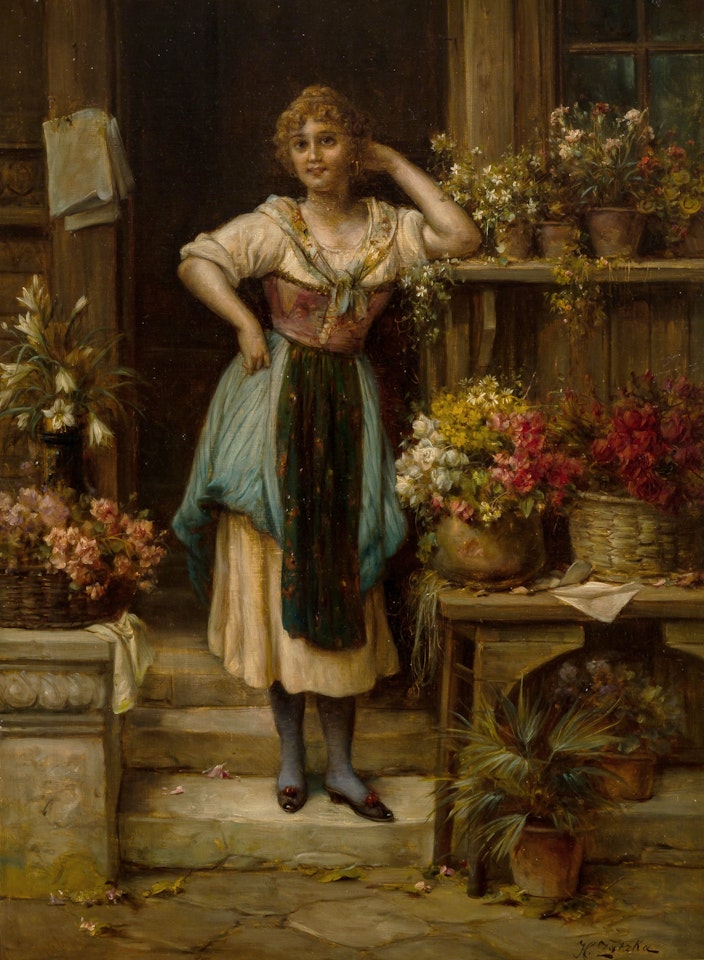 The Flower Vendor by Hans Zatzka