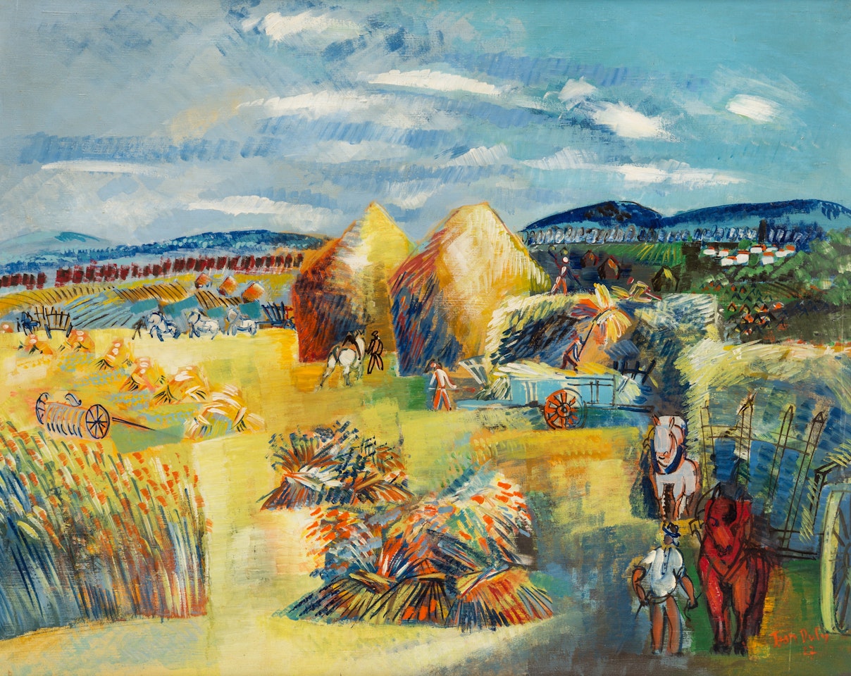 La moisson dans l`Oise (Vexin) by Jean Dufy