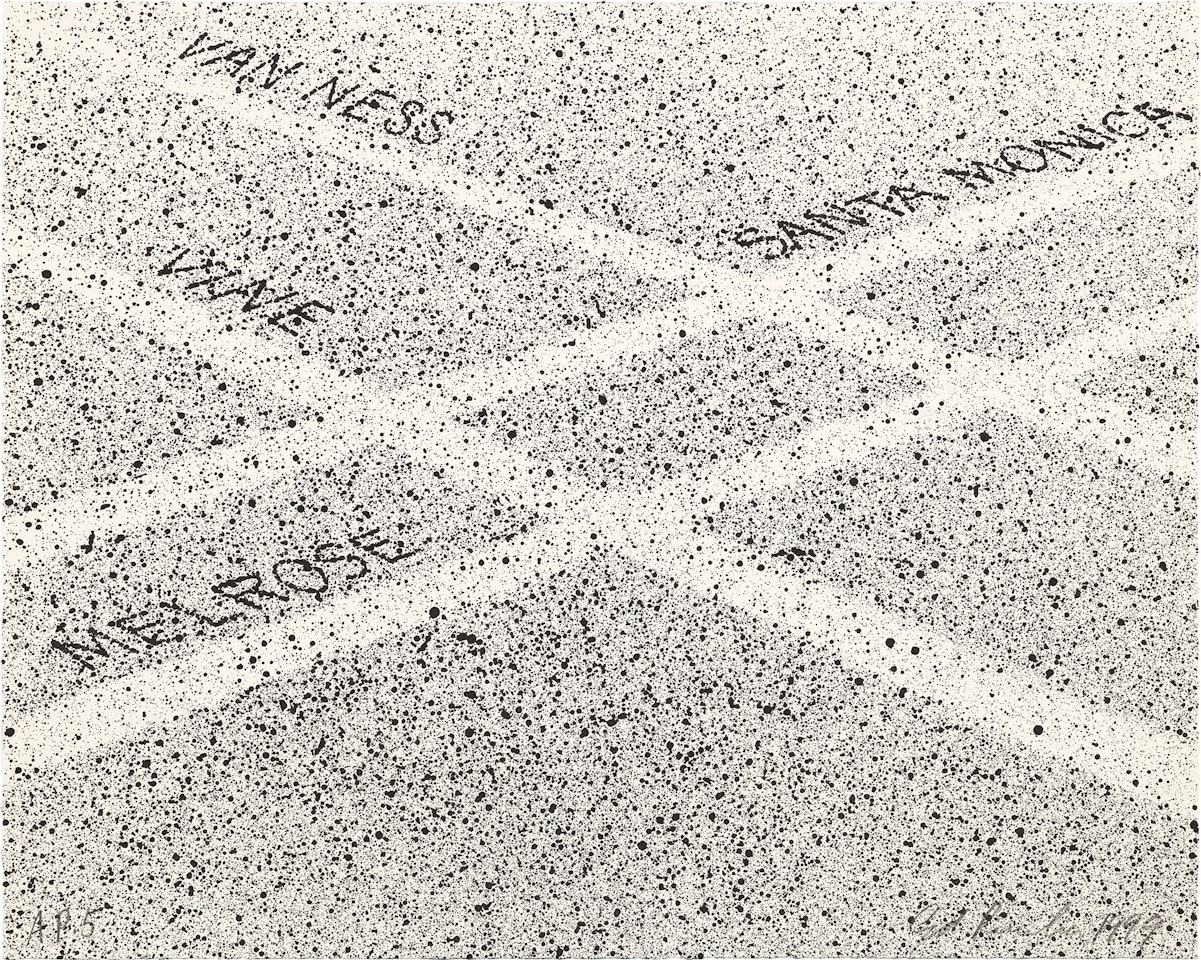 Van Ness, Santa Monica, Vine, Melrose, from Why Draw a Landscape? by Ed Ruscha