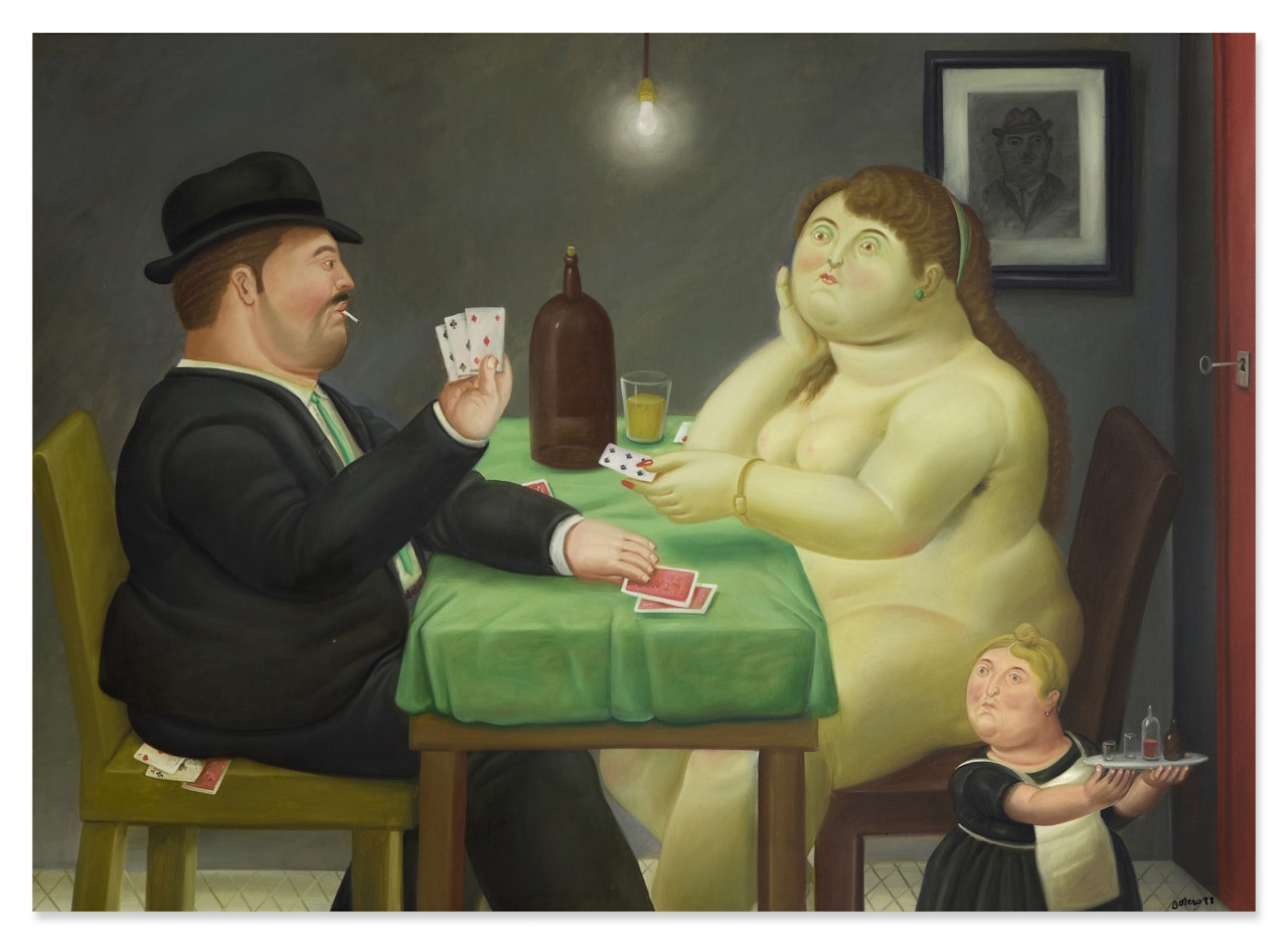 Jugando a las cartas by Fernando Botero