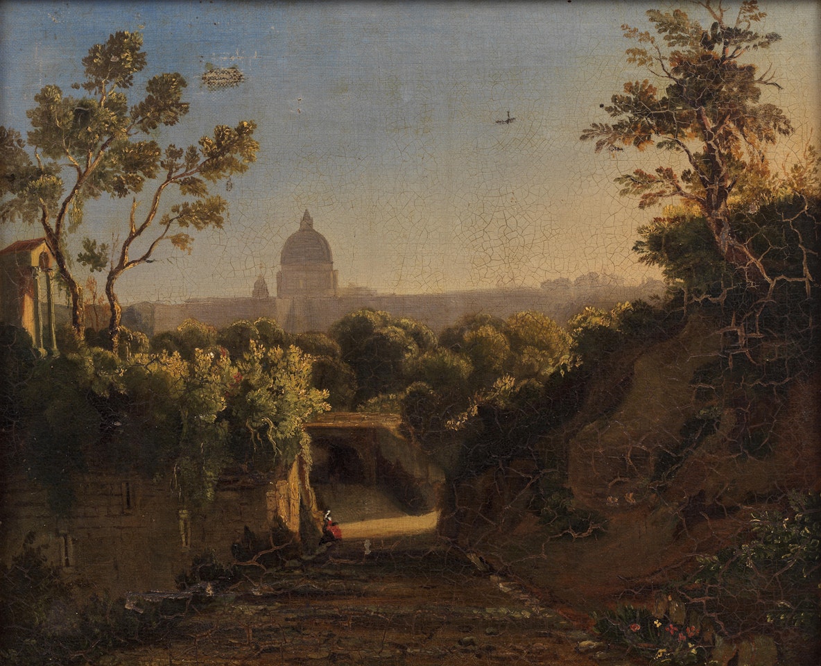 A view of Rome from the the Arco Oscuro by Italian School