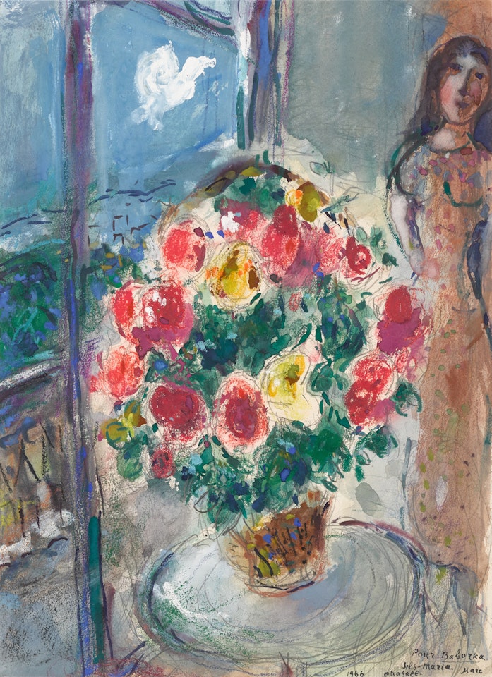 Bouquet multicolore pour Vava à Sils by Marc Chagall