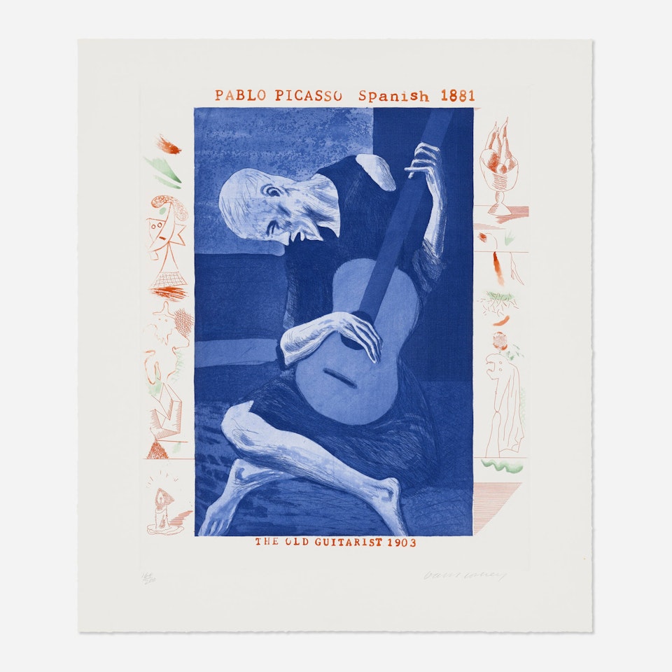 The Old Guitarist (from the Blue Guitar portfolio) by David Hockney