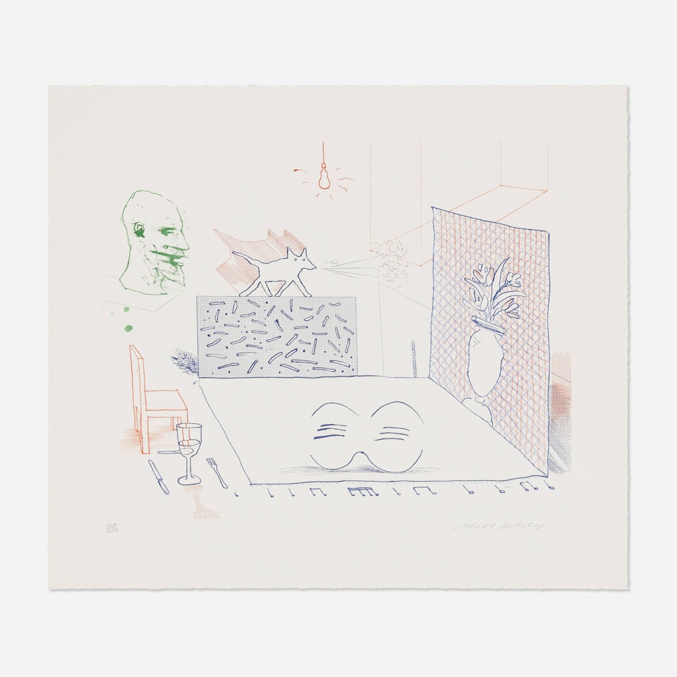 Discord Merely Magnifies (from The Blue Guitar portfolio) by David Hockney