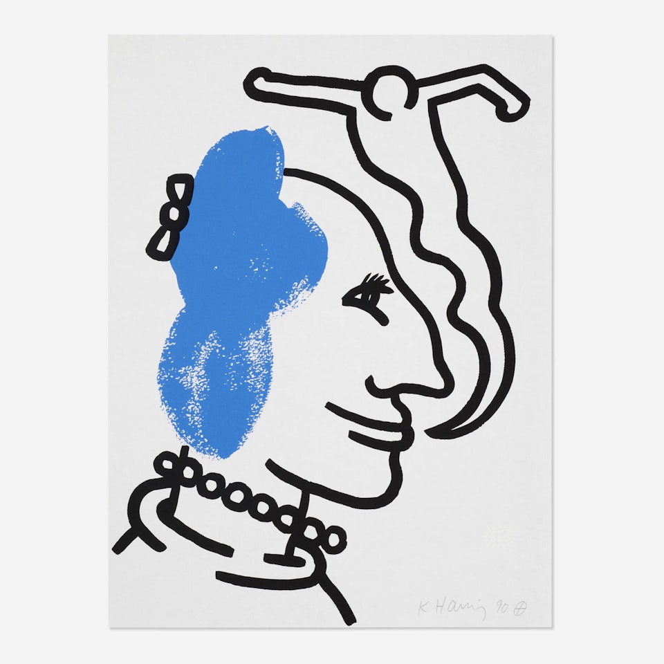 Plate 6 (from The Story of Red and Blue portfolio) by Keith Haring