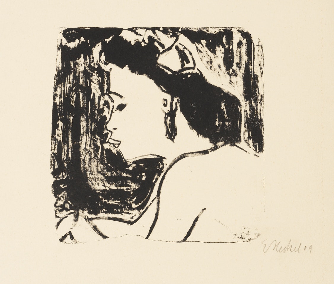 Mädchen im Profil (Italienerin) by Erich Heckel